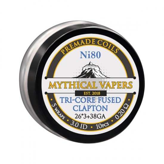 Έτοιμες αντιστάσεις Tri-Core Fused Clapton Ni80 - Mythical Vapers