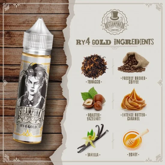 Steampunk Flavor Shot 60ml - RY4 Gold Steampunk Flavor Shot 60ml - RY4 Gold